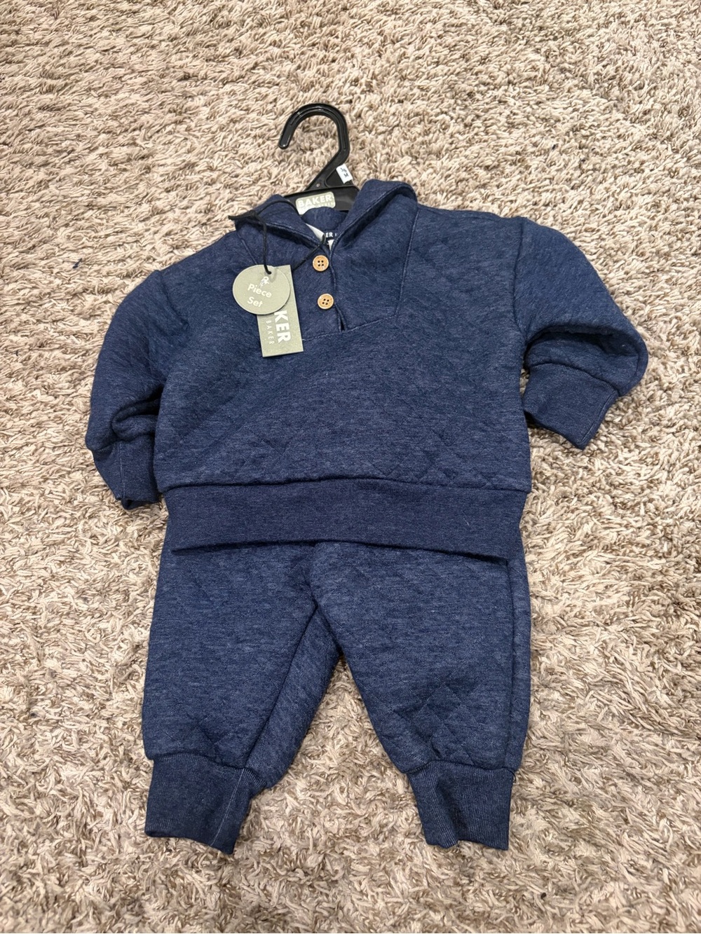 Ted Baker Navy Quilted Hoodie & Joggers Set